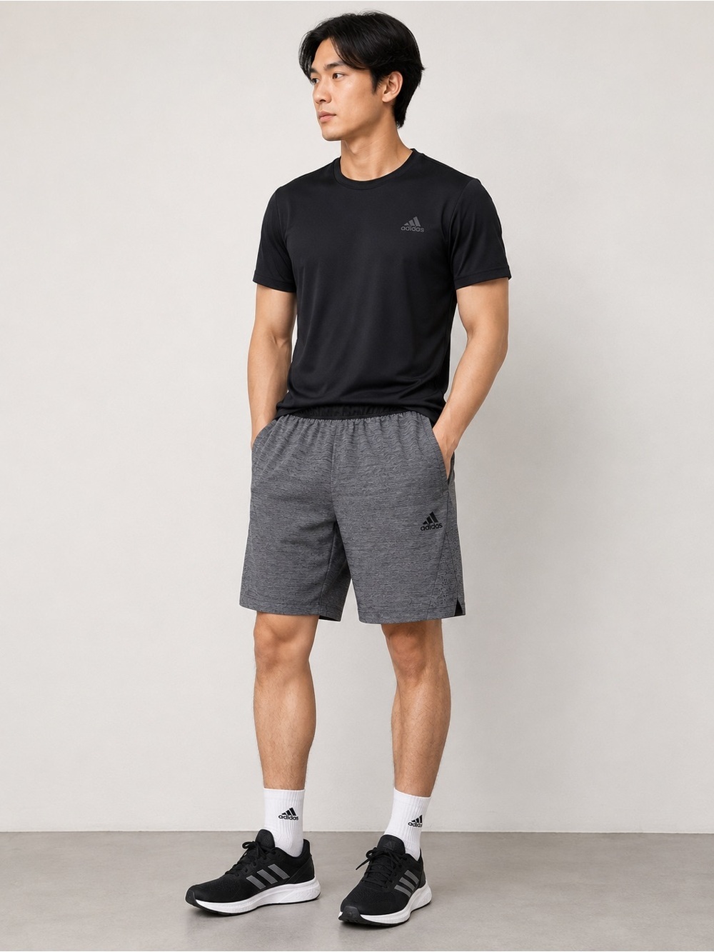 Adidas Heather Gray Performance Training Shorts - Size Small